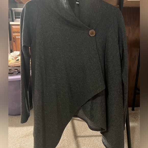 Nordstrom Gray Wrap Sweater - Picture 2 of 2
